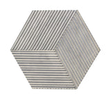 Hexagon natural marble tile, Carrara Gray marble, natural stone, for wall, OL textured finished, 3D W1696P262339