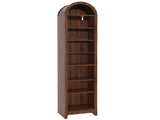 8-Tier Arched Dome Display Rack Particleboard Melamine-Faced Bookshelf 15.75*11.81*70in Walnut 72184045