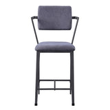 Grey and Gunmetal Open Back Counter Height Chairs B062P186542