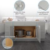 33"in W x 24"in D x 34.5"in H in Shaker Dove Plywood Ready to Assemble Sink Base Cabinets with Shelf T3210P296666