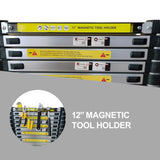 11.5 FT aluminum telescopic ladder, equipped with 360 &deg rotatable stabilizer bar and metal tool W2717P257438