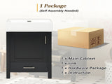 20.28'' Black Modern Bathroom Vanity with Ceramic Sink, Solid Wood Frame, and Drawer Ideal for N729P277755B