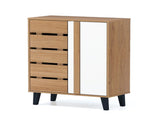29.5" Farmhouse Shoe Cabinet - 4-Tier Shelves, 3 Adjustable Layers with 9 Height 05788312