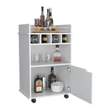 Phoenix Bar Cart with 2 Open Shelves 4 Cubbies and Cabinet B200P173179