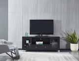 Wood TV stand Media Console with Storage Cabinet for Living Room, Bedroom, Black- Wood Grain Finish W965P156184