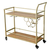 ZNTS Bar Serving Cart Gold 99092502