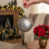 4PCS Set Christmas Ball Ornaments 4.7" Glass Hanging Decorations for Holiday Tree Bulk Festive Party 64167034