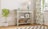 ZNTS TREXM Retro Console Table with Drawer and Two Sturdy Shelves for Entryway, Living Room N715P195561E