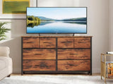 8 Drawers Fabric Cabinet Metal Frame Wide Wood Top Storage Tower TV Stand Clothes Organizer for 74700124