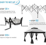 ZNTS Outdoor 11x 11Ft Pop Up Gazebo Canopy With Removable Zipper Netting,2-Tier Soft Top Event W419P168166