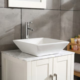 16.5" Square Bathroom Vessel Sink White Porcelain Counter Bowl for Bathroom Vanity D16306243