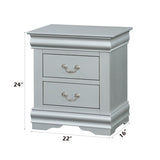 Louis Philippe III Platinum Finish Nightstand B2726P261852