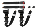 2pcs Seat Belt 3 Point Universal Retractable Safety Belt Black 49961010