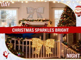 Pre-lit Outdoor Giant Bowknot Christmas Decoration, Lighted Metal Frame with 124 Warm White LED 60463986