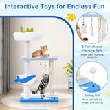 ZNTS 3-layer cat tree, cat climbing frame, multi-functional activity center Marine theme design 64994911