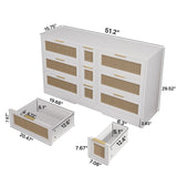 51.2 "Rattan Locker With Drawers, 9 Drawers, Metal Handles For Kitchen, Living Room, Bedroom W757P238063