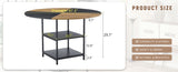47.3-inch diameter modern splicing circular dining table - double-layer storage, wood and black W1151P268477