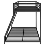 ZNTS Metal Floor Bunk Bed, Twin over Full,Black 45259317