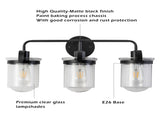 3-Light with Clear Glass Shade, Modern Sconce, Industrial Indoor Light Fixture for Bathroom Living T3177P283991