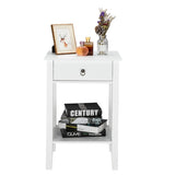 ZNTS FCH Two-layer Bedside Cabinet Coffee Table with Drawer White 28295654