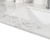 Montary 43x22 inch bathroom stone vanity top engineered stone carrara white marble color with W50921985