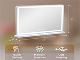 22-inch 32-inch LED Illuminated Mirror with Built-in lights, Small Smart Touch-Controlled 95734014