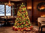 6 FT Pre-Lit Artificial Christmas Tree with 350 Dual Color LED Lights, 845 Branch Tips Hinged PVC 79630939