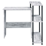Antique White and Black Office Desk with Bookshelf B062P184525