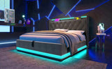 Full size Upholstered, 360 surround LED function, Buttons/Apps/Remote Control, hydraulic storage N736P188806G
