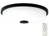 10.83" 2-Pack Flush Mount LED Ceiling Light, Black, 15W Dimmable with Remote Control, Metal Base & W6558P574532