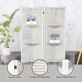 ZNTS Room Divider 4 Panel, White Room Divider with Shelves, Wall Room Dividers and Folding Privacy 25185997