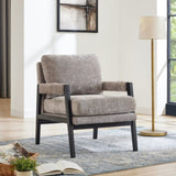 Kelly Mid-Century Modern Chenille Upholstered Accent Armchair, Grey T2574P240947