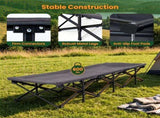 600 LBS Heavy Duty Foldable Camping Cot, 10s Quick Setup Outdoor Sleeping Cot with Cotton-Padded 30872808