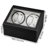 ZNTS Black Leather Watch Winder Storage Auto Display Case Box 4 6 Automatic Rotation 53056422