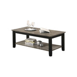 ZNTS Coffee Table With Open Shelf In Dark Brown And Grey SR016384