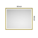 60 x 48 Inch LED Bathroom Mirror with Aluminum Frame, Wall Mounted Vanity Mirror, Anti-Fog, Memory, W2287P279113