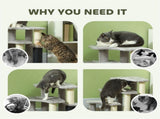 3-Step Cat Stairs 2-in-1 Cat Tree Tower with Toy Balls, Scratching Post for Indoor Cats 73701162