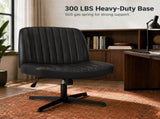 Criss Cross Office Chair, No Wheels Armless Swivel, Wide Seat Criss Cross Chair for Home Office & 28285615