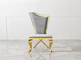 Gorgeous Streamlined High Back Grey fabric stainless steel dining chair, set of 2 W2723P193694