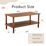 Modern 2-Tier Coffee Table for Living Room Furniture,Rectangular Center Table with Open Storage W3226P279108
