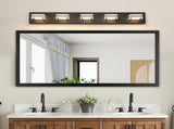 Modern 5-Light LED Vanity Light - Sleek Bathroom Wall Fixture, Iron & Acrylic, Dimmable & W1340P206800