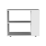Garden 19,7" High Side Table , End Table, Sofa Table with Two Shelves White B070P286461