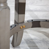 30" Bar Stool, Weathered Gray Finish, Beige Fabric Seat B04660733