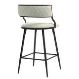 SET OF 2, 26'' Counter height bar stools PU cover kitchen island counter bar stool with black powder 15487766