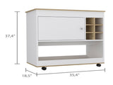 Pendleton 1-Shelf 6-Bottle Bar Cart Light Oak and White B06280609
