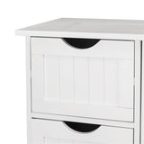 ZNTS Single Door Bathroom Storage Cabinet with 4 Drawers White 89838254