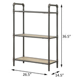 Antique Oak and Sandy Grey 3-tier Bookcase B062P185667
