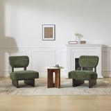 Modern Lounge Chair with Polyester Upholstery, Sturdy Wood Base With Walnut Finish, N767P241702G