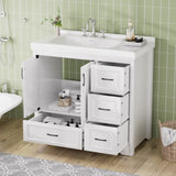 Cabinet Without Basin, 36-Inch Bathroom Cabinet, Bathroom Sink Cabinet with 2 Closing Doors and 4 W1162P207071