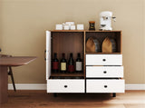 Mid-Century Modern 4-Drawer Sideboard Buffet Cabinet with Storage - Natural 06985474